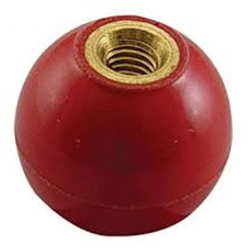 BALL KNOB RED BAKELITE WITH BRASS INSECT